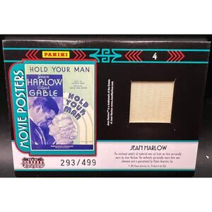 2010 Panini Americana Jean Harlow Dress Relic 293/499 Hold Your Man Clark Gable